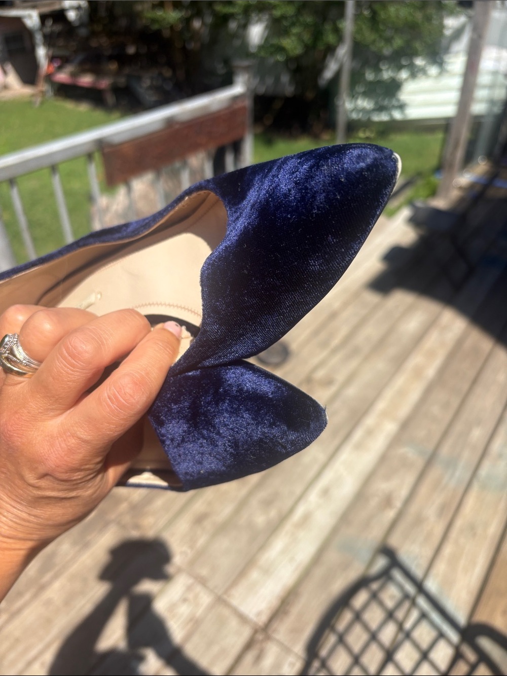 Zara Blue Velvet Pointed toe heels - Picture 7 of 7